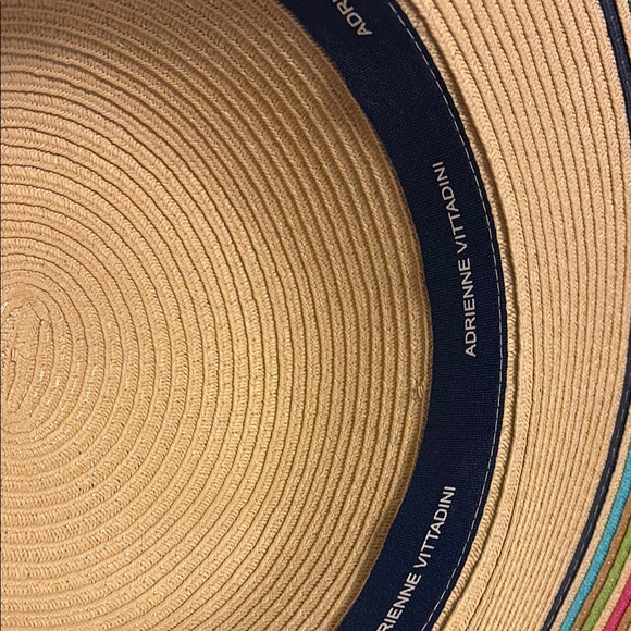 Adrienne Vittadini Cream and Red Wide-Brimmed Hat - Picture 3 of 5